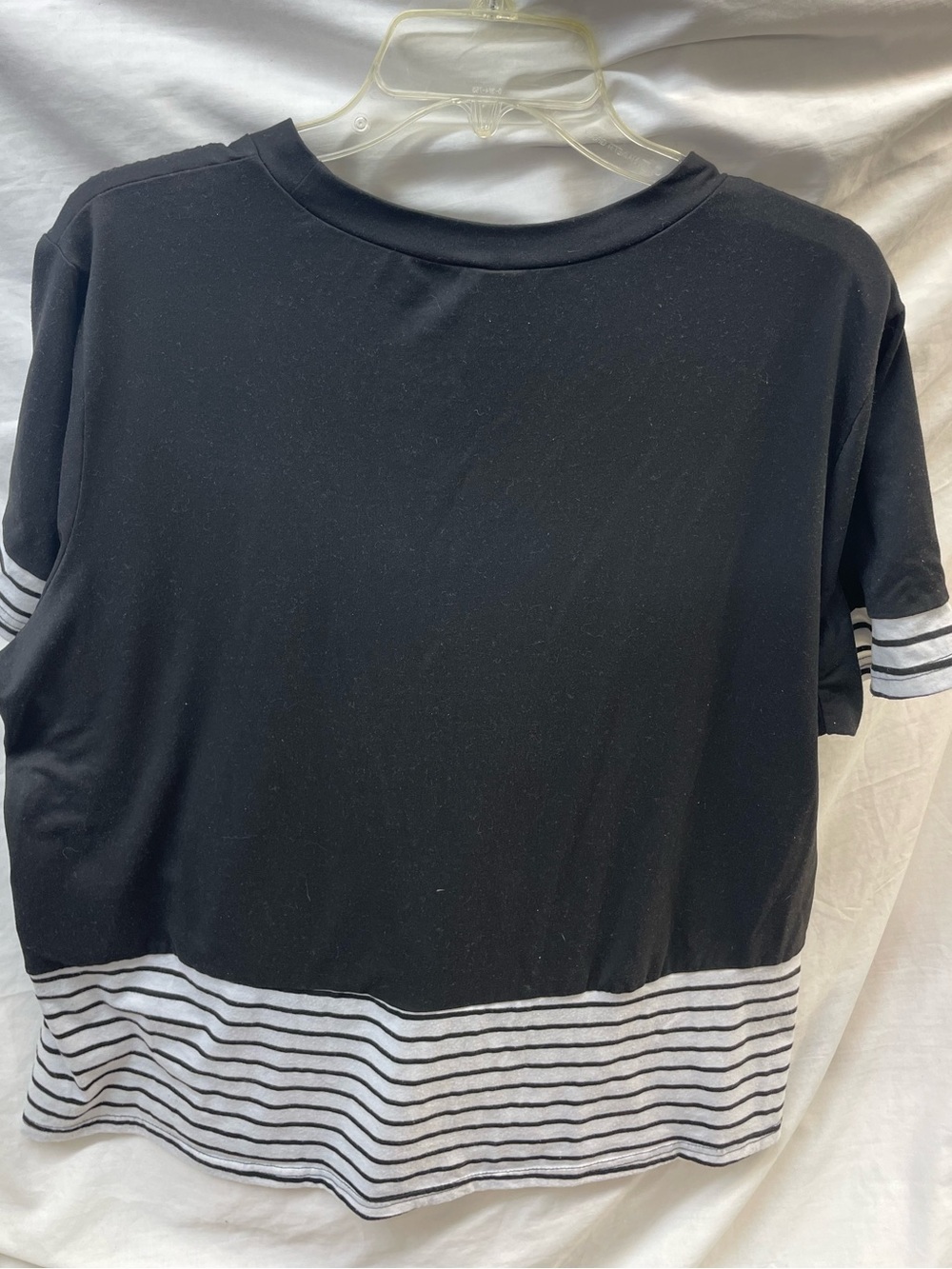 Shein Black Curve Crewneck Tee With White Neckline Lining Sz 4x View 2
